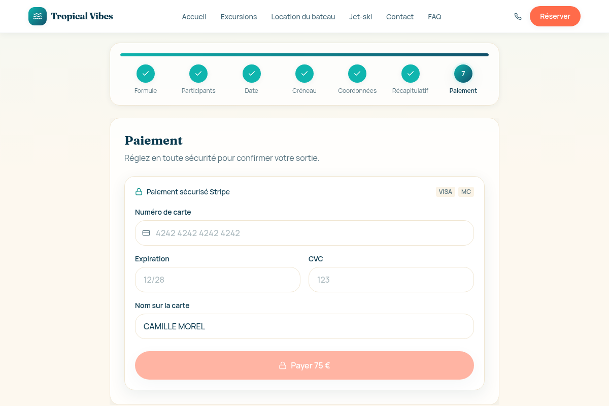 Paiement sécurisé de la sortie