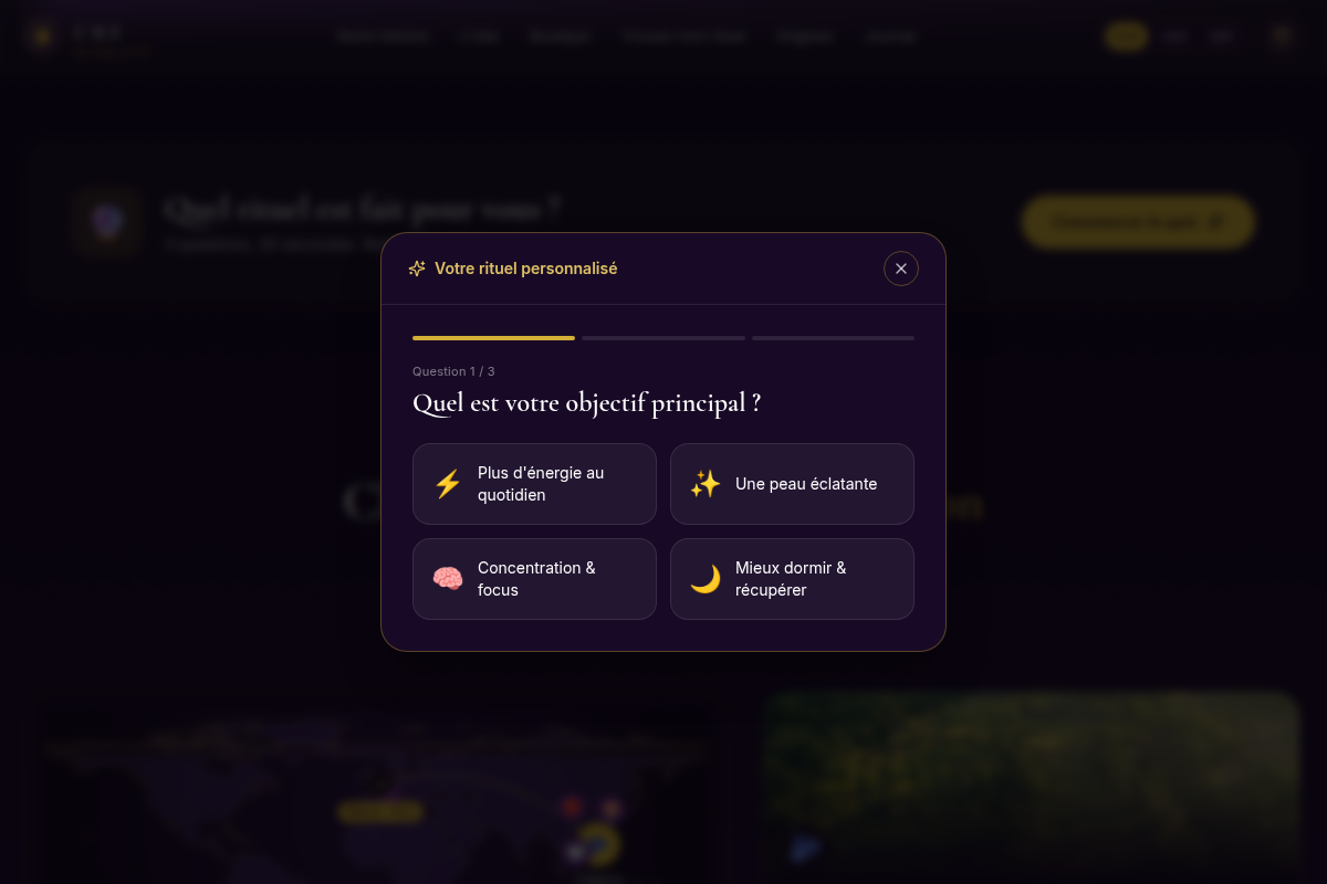 Quiz — recommandation personnalisée