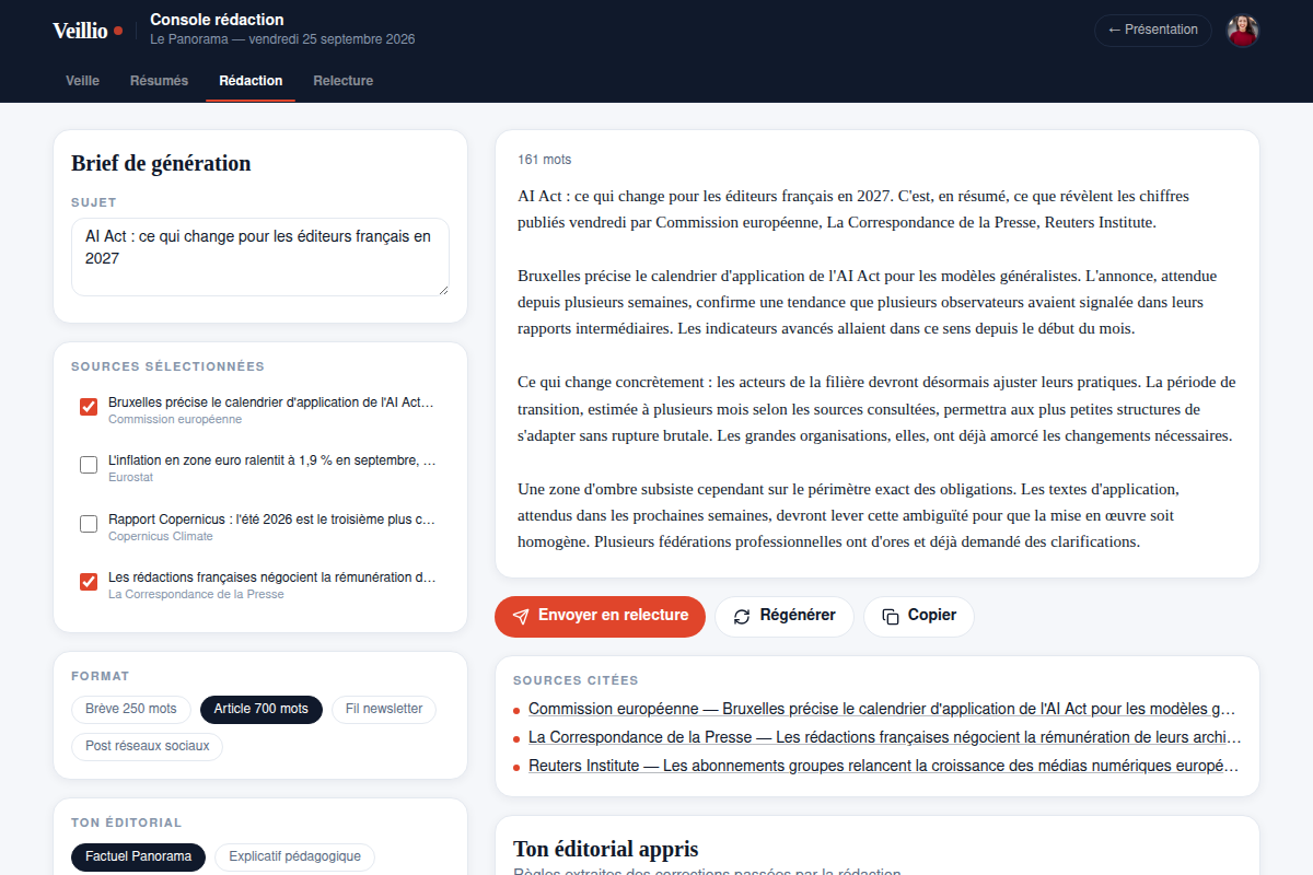 Génération d'un article au ton du média