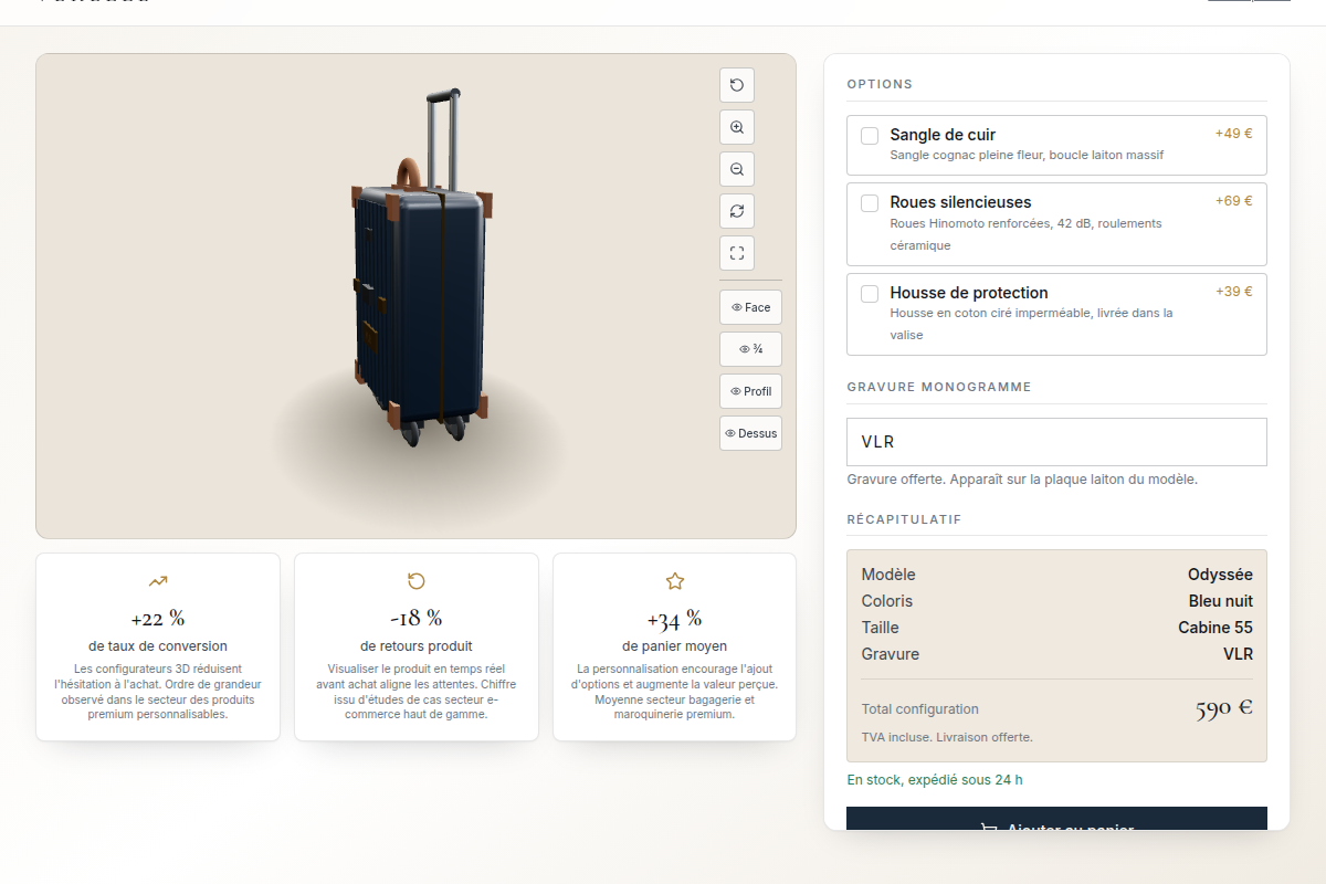 Gravure du monogramme en option