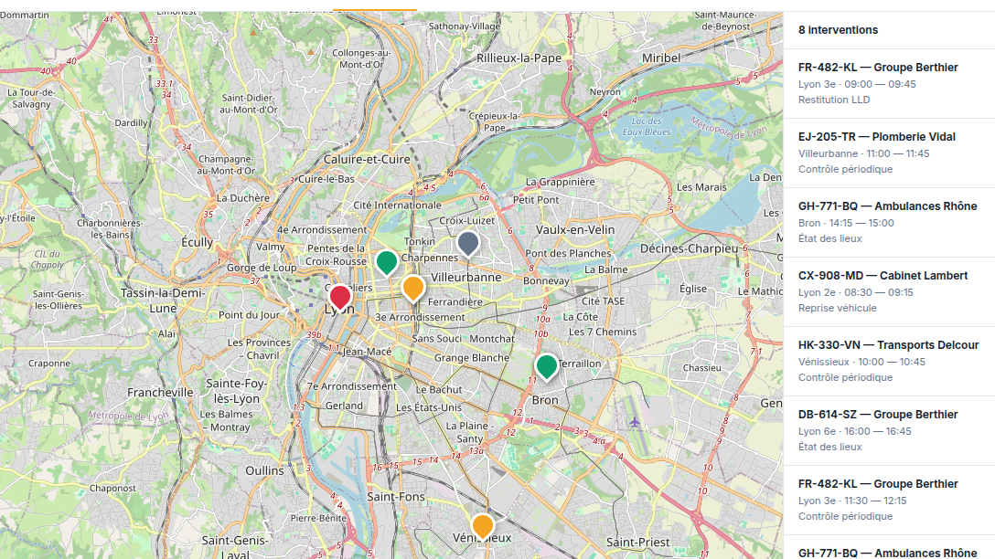 Localisation des missions en direct
