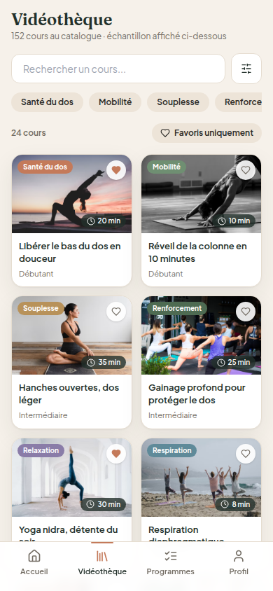 Vidéothèque : recherche, thématiques et favoris