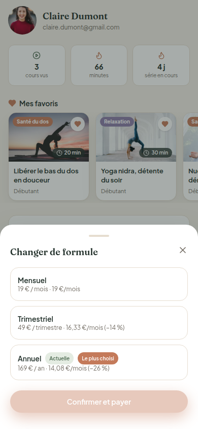 Changement de formule en un geste