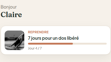 Progression du programme visible