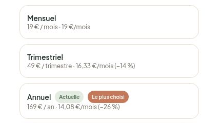 Formule la plus engageante mise en avant