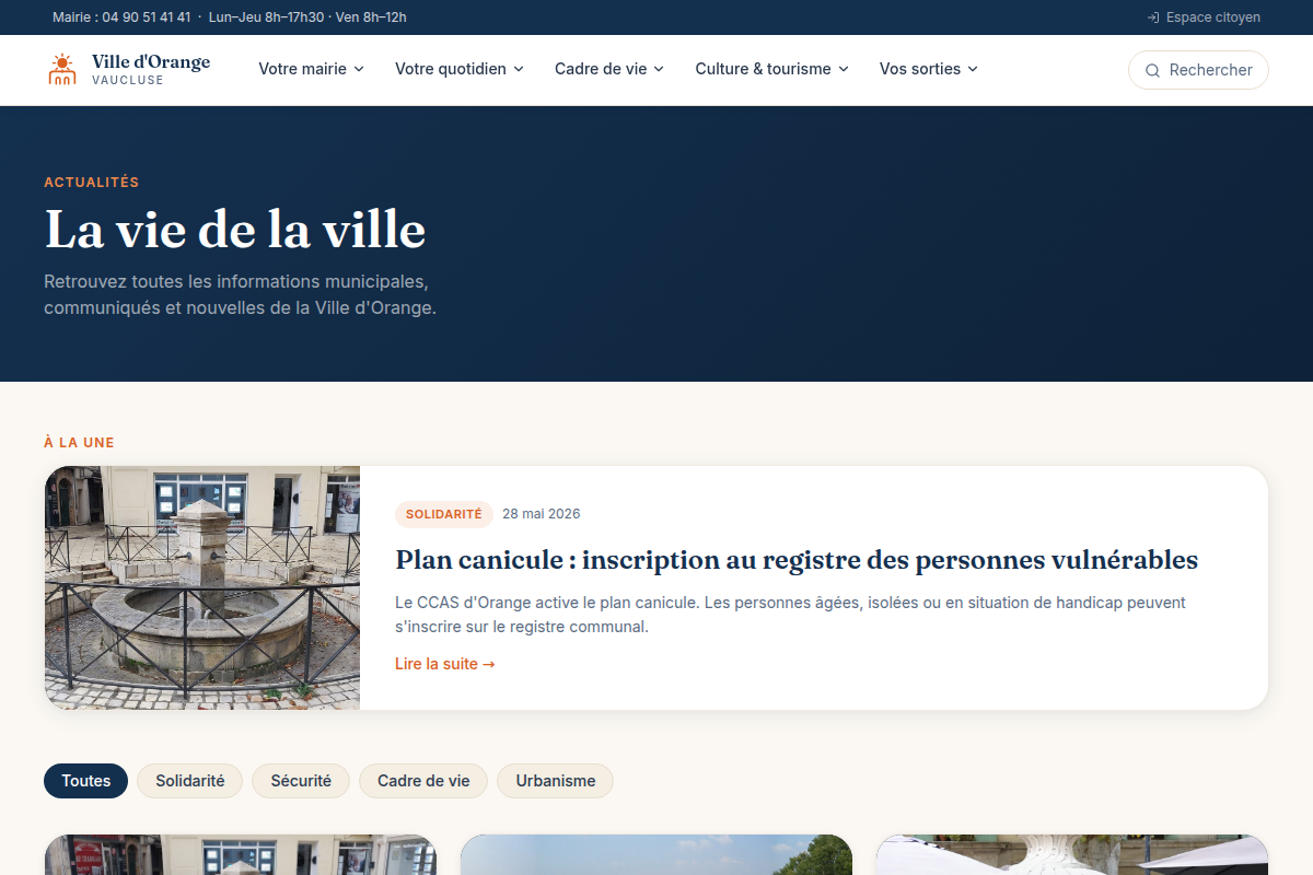 Actualités et communiqués de la ville