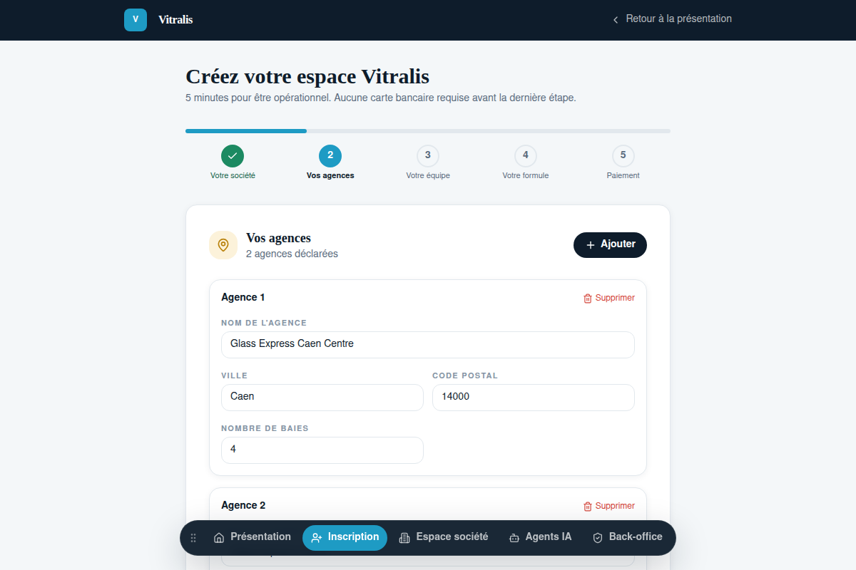 Déclaration des agences du réseau