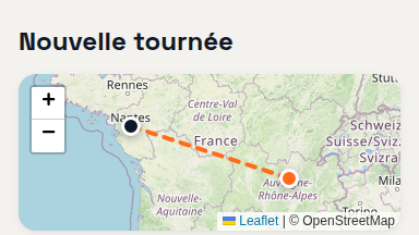 Trajet tracé en temps réel