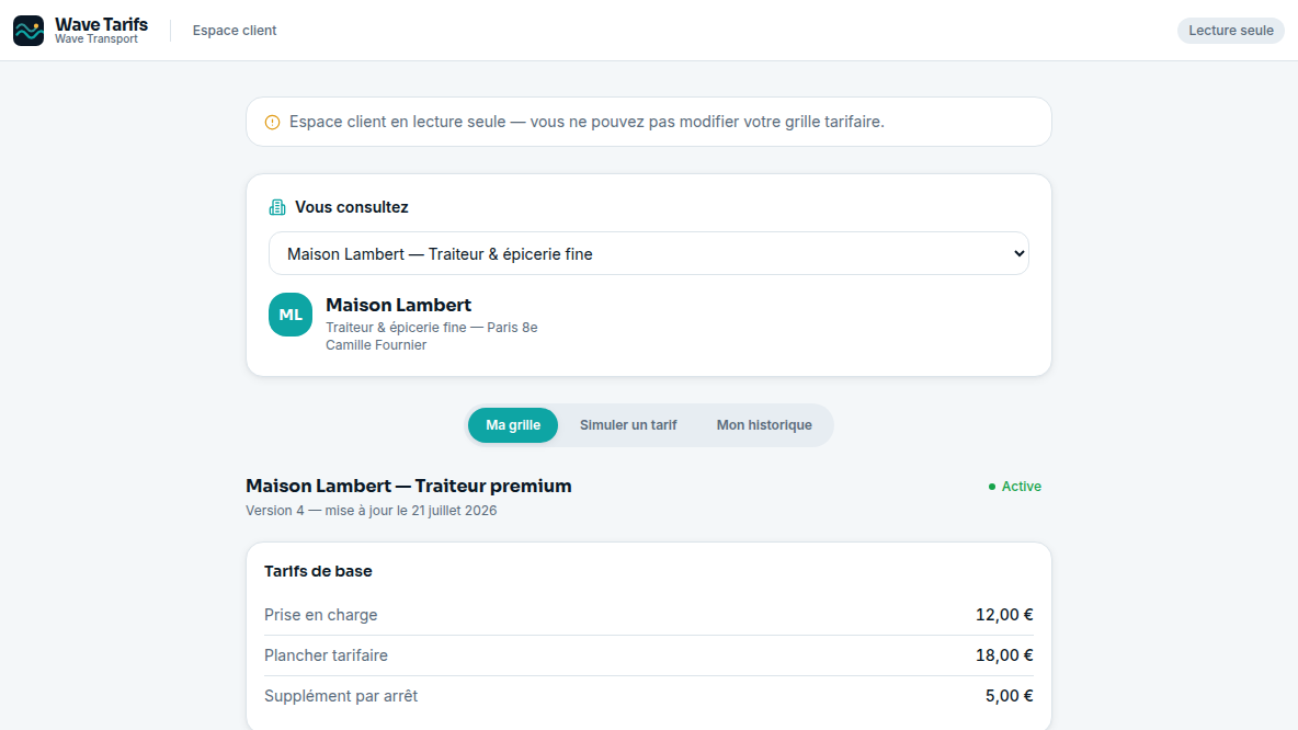 Portail client en lecture seule