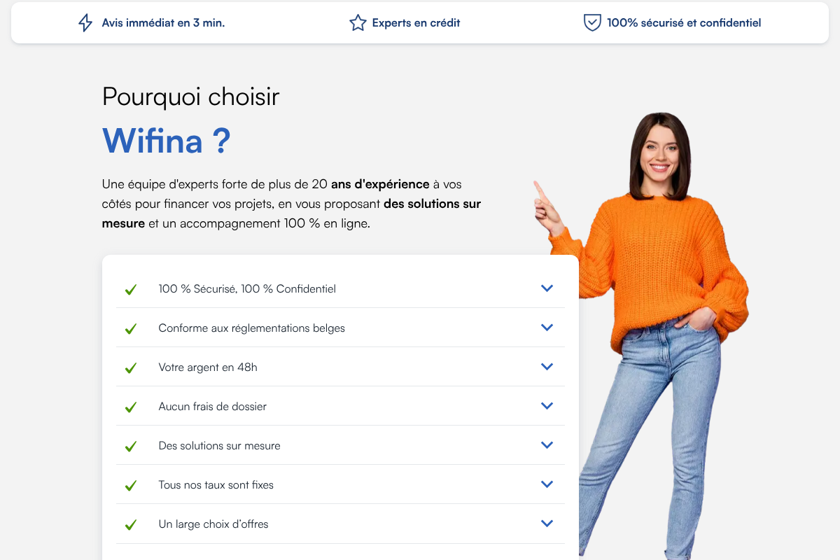 Pourquoi choisir Wifina, les avantages
