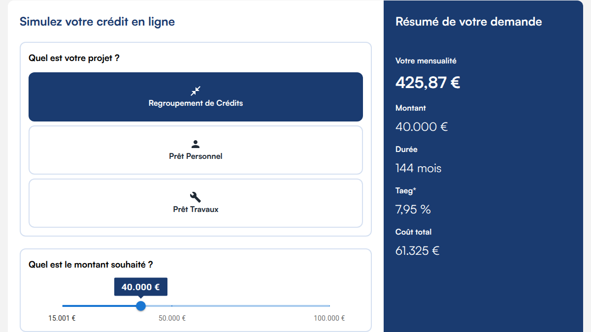 Le simulateur, dès l'accueil