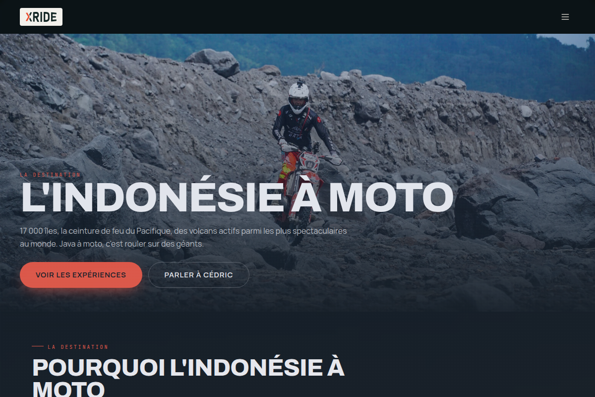 Page destination Indonésie
