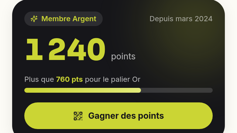 Des paliers qui motivent à revenir