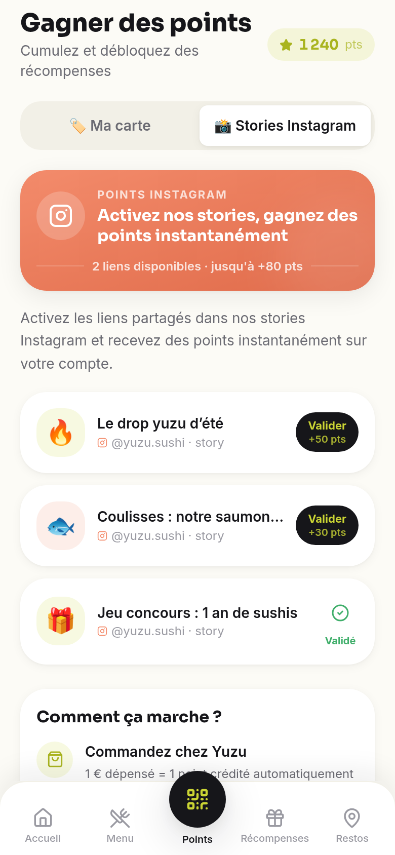 Stories Instagram qui rapportent des points