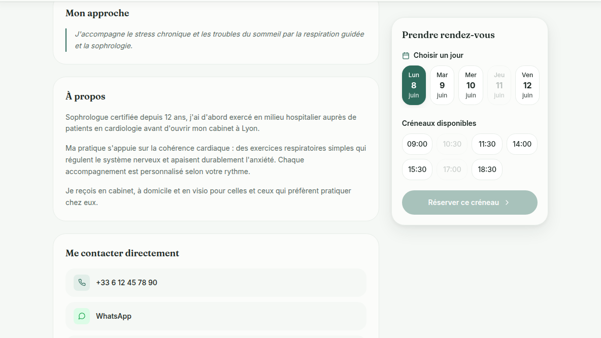 Réservation en ligne