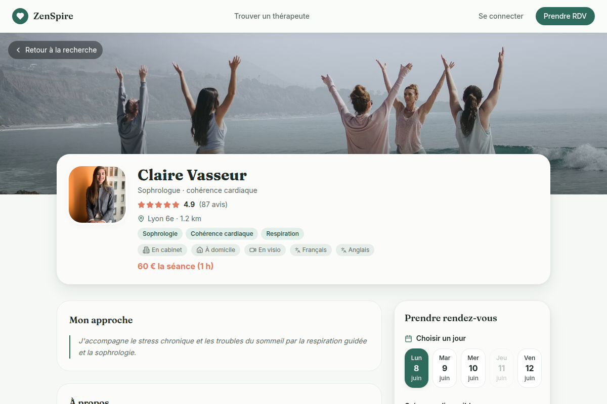 Fiche praticien : photo, disciplines et tarif