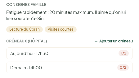 Fiche malade actionnable